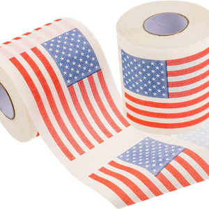 Wholesale Funny Novelty Toilet Paper Printing US Flag Custom Printed Toilet Paper