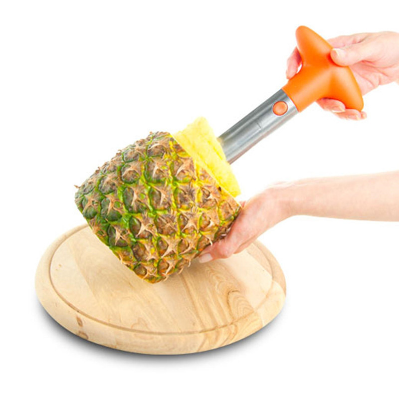 Factory Wholesale Custom Logo Creative Kitchen Gadgets Manual Handheld Pineapple Cutter Slicer Peeler Cutting Peeling Machine