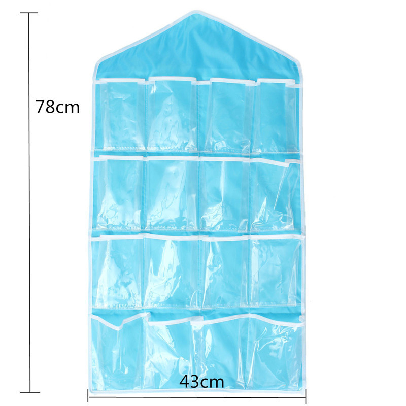 Factory Wholesale 16 Pocket Door Storage Closet Toys Underwear Socks Hanging Bag Organizer