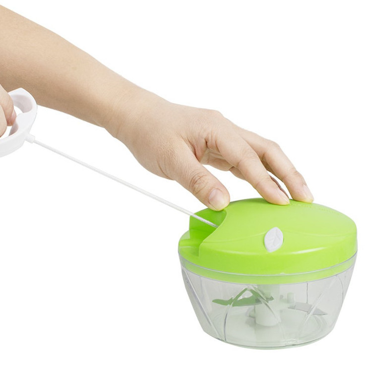 Factory Wholesale  Durable BPA free  Bowl  Removable Blade Mini Slicer Pull String Manual Food Processor