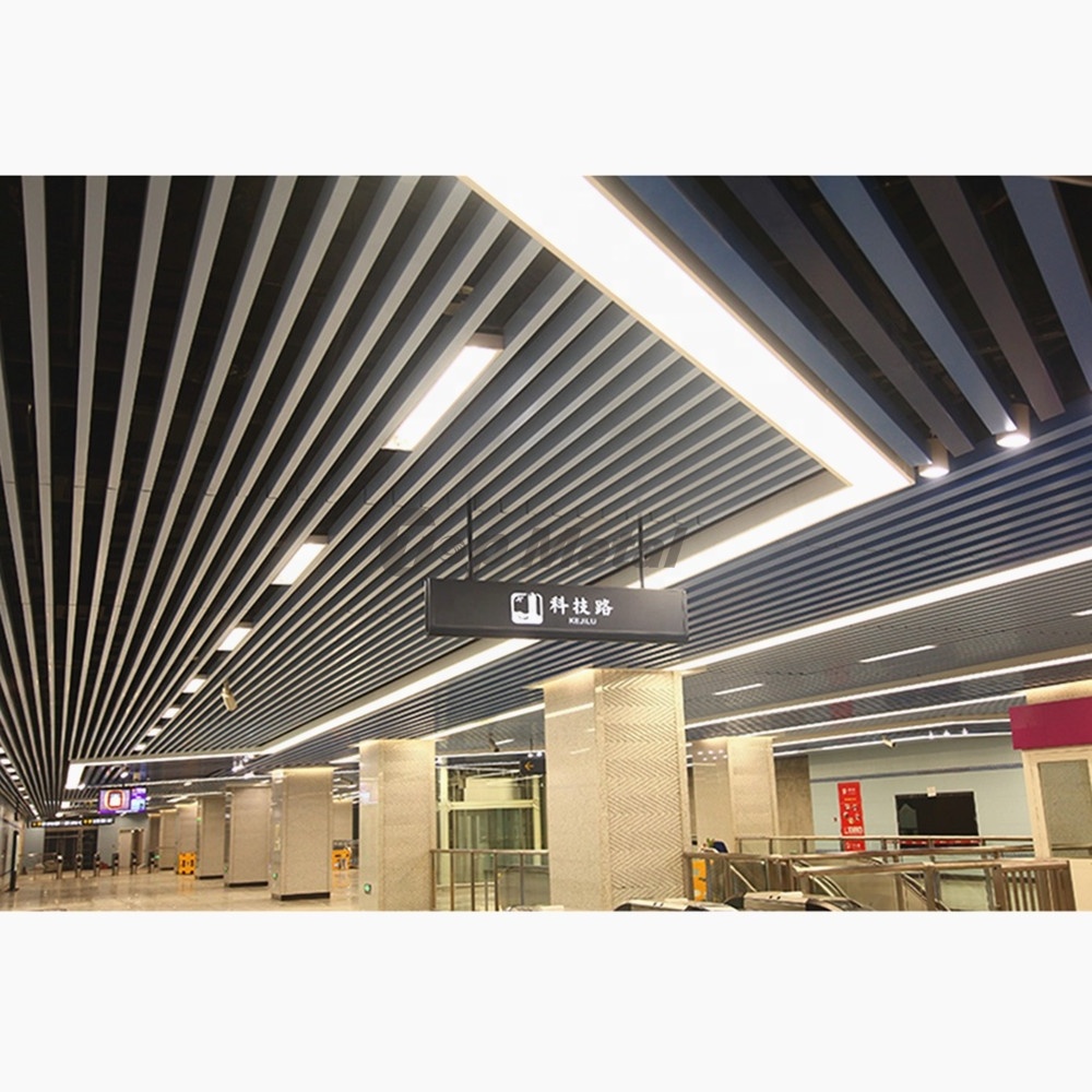 Ceiling Tile Solution Provider Fireproof Heat Insulation Metal Ceiling Aluminum U-Shape Open Ceiling System for Decoration