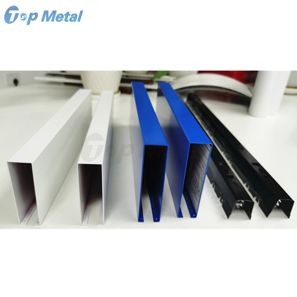 Interior Decorative False Ceiling Designs Suspended Metal Aluminum Strip Linear Baffle Aluminum Ceiling For Mall Office Building