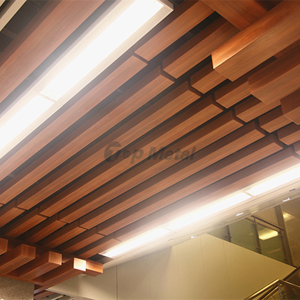 Modern Interior Decoration Materials Spandrel Ceiling Metal Aluminium Timber Ceiling Square Pipe Ceiling panels