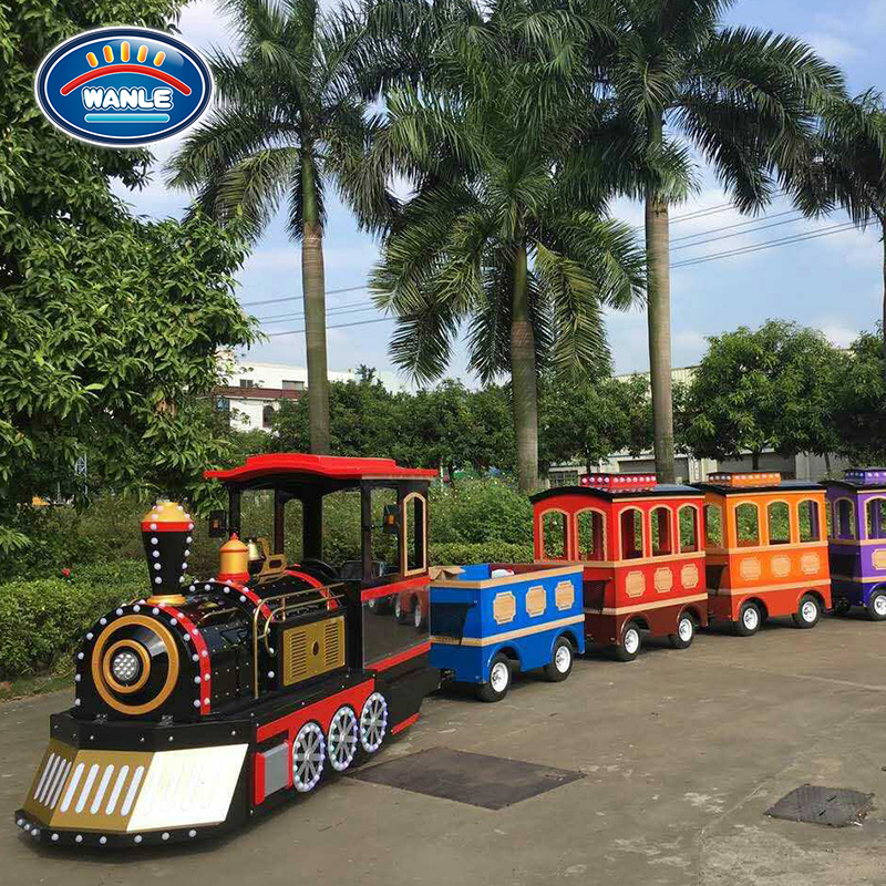 Amusement park train ride kiddie outdoor trackless train for sale