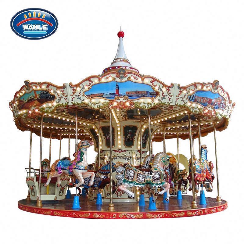 Merry-go-round Amusement Fiberglass Life Size Horse Electric Carousel Horses for Sale