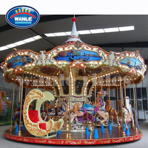 Merry-go-round Amusement Fiberglass Life Size Horse Electric Carousel Horses for Sale