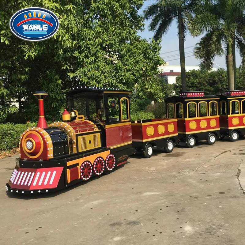 Amusement park train ride kiddie outdoor trackless train for sale