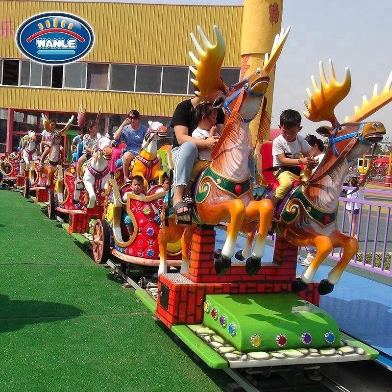 Amusement Park Trailer Mounted Ride Tourist Trains for Sale Horse Racing Shopping Mall Rail Train