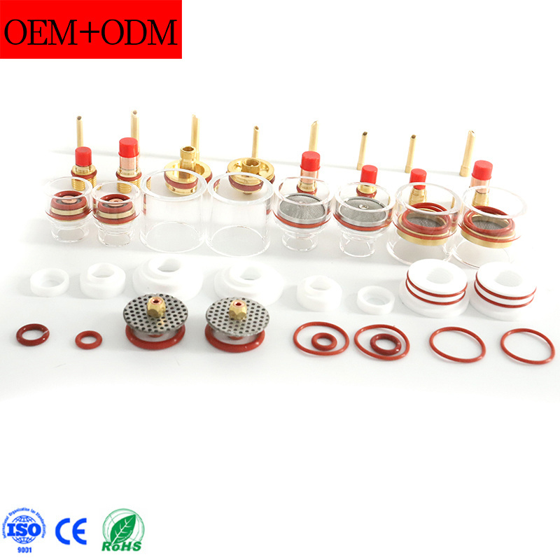 CNAWELD TIG Welding Torch Accessories Stubby Gas Lens Pyrex Glass Cup Kit Nozzle For WP-17 /18 /26