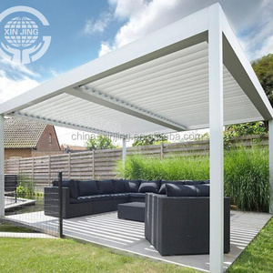 Waterproof Louver Roof System Kits Outdoor Gazebo Pergola Garden Bioclimatic Aluminium Size Customized Colors Aluminum Gazebo