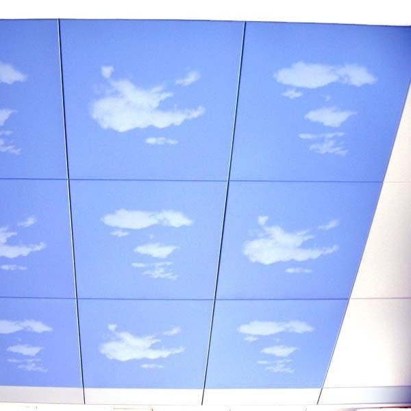 Blue sky white clouds pattern- aluminum clip in ceiling tile