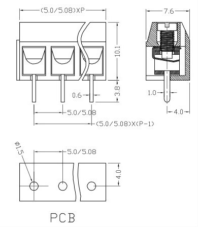 DG306  screw pcb terminal blocks blue connector  5.08mm pitch KF300