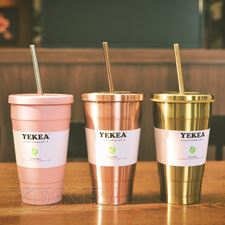 Yekea Tumblers Cups Blank Custom Vacuum Insulated Double Walled Stainless Steel Sublimation Tumblers With Lid And Straw