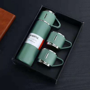 Wholesale Price 500ml Double Wall Stainless Steel Thermal Insulation vacuum flask Cup Set For Travel Car Tumbler With Two Lid