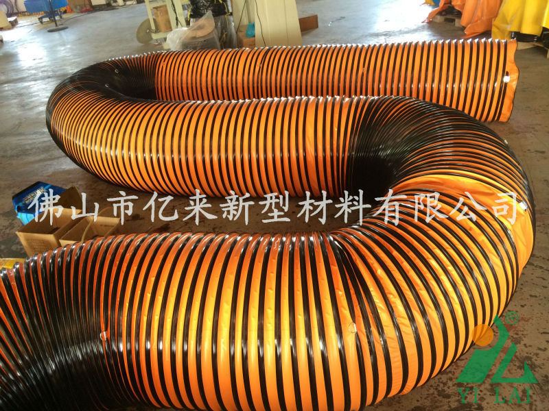 Negative Pressure PVC Flexible Ducting Hose With Orange Color