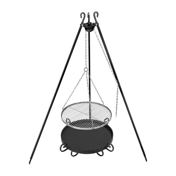 Bbq Grills Round Metal Hanging Grill Charcoal Tripod Fire Pit