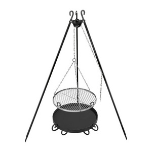 Bbq Grills Round Metal Hanging Grill Charcoal Tripod Fire Pit