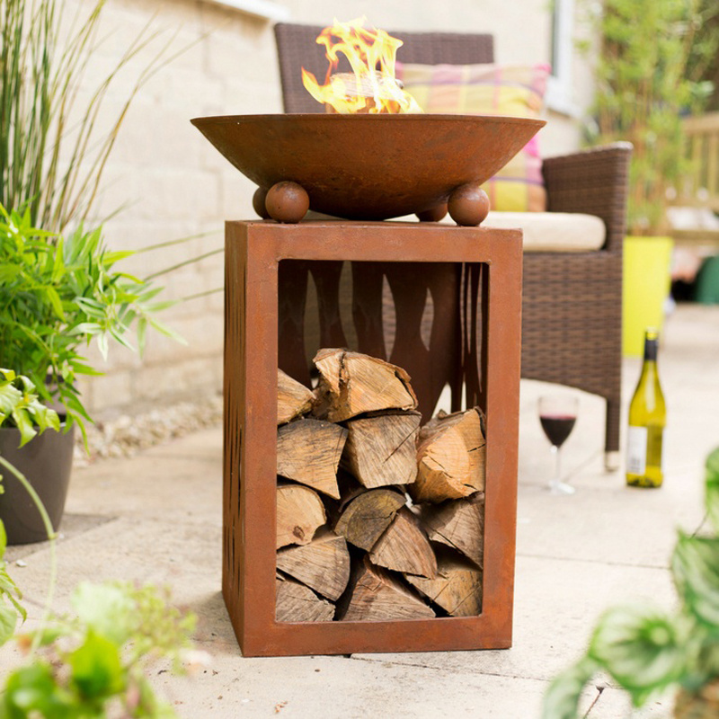 Outdoor Large BBQ Corten Steel Fire Pit Fire Bowl