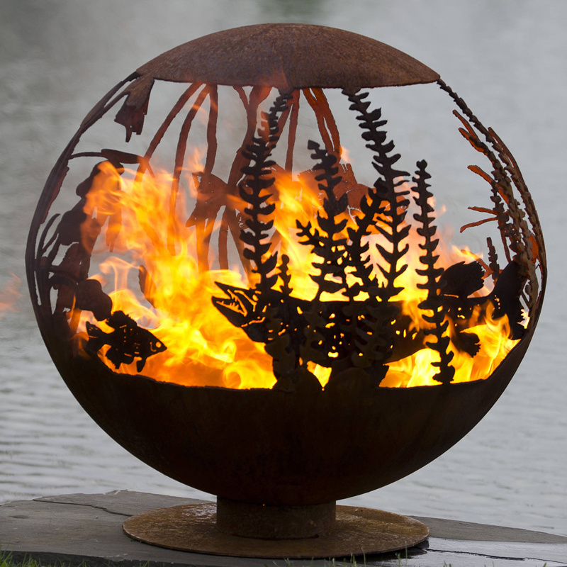 Excellent Custom Precise The Third Rock Fashion Patio Korean Metal Corten Cauldron Fire Pit BBQ