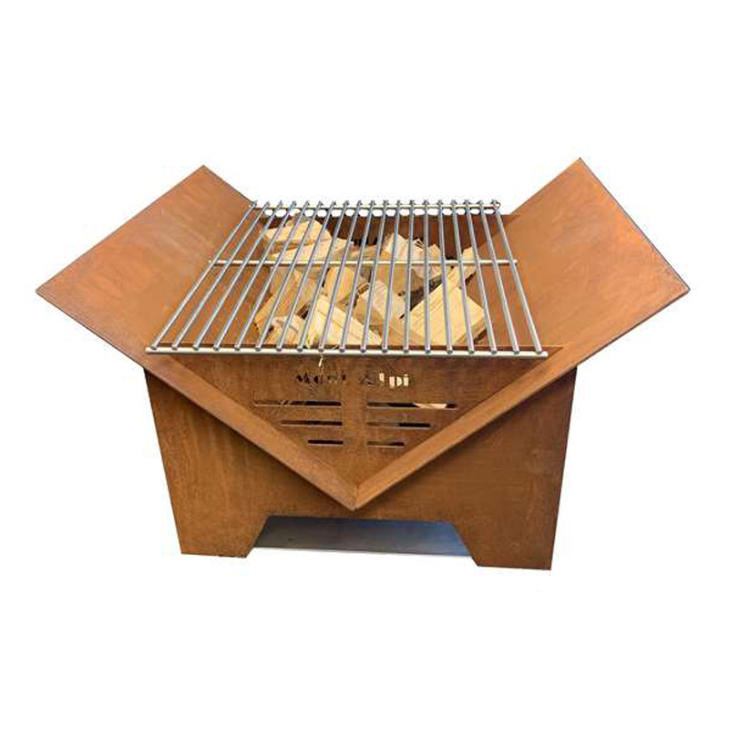 Custom Portable Flat Pack Camping Fire Pit BBQ Braziers Modern OEM Portable Outdoor Flat Camping Fire Pit