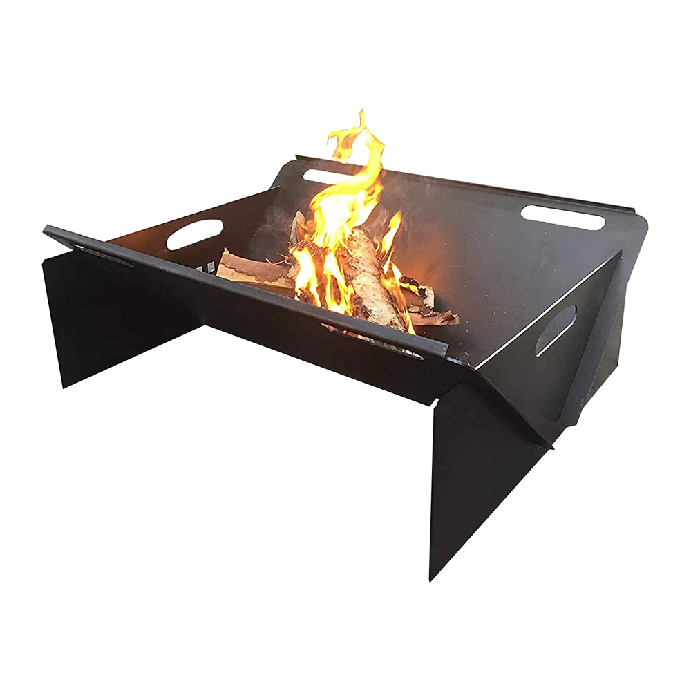 Outdoor Steel Flat Packed Wood Burning Portable Fire Pit for Camping