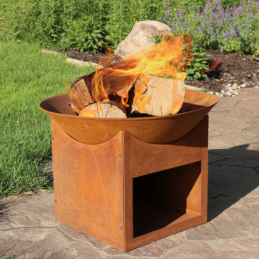 Outdoor Large BBQ Corten Steel Fire Pit Fire Bowl