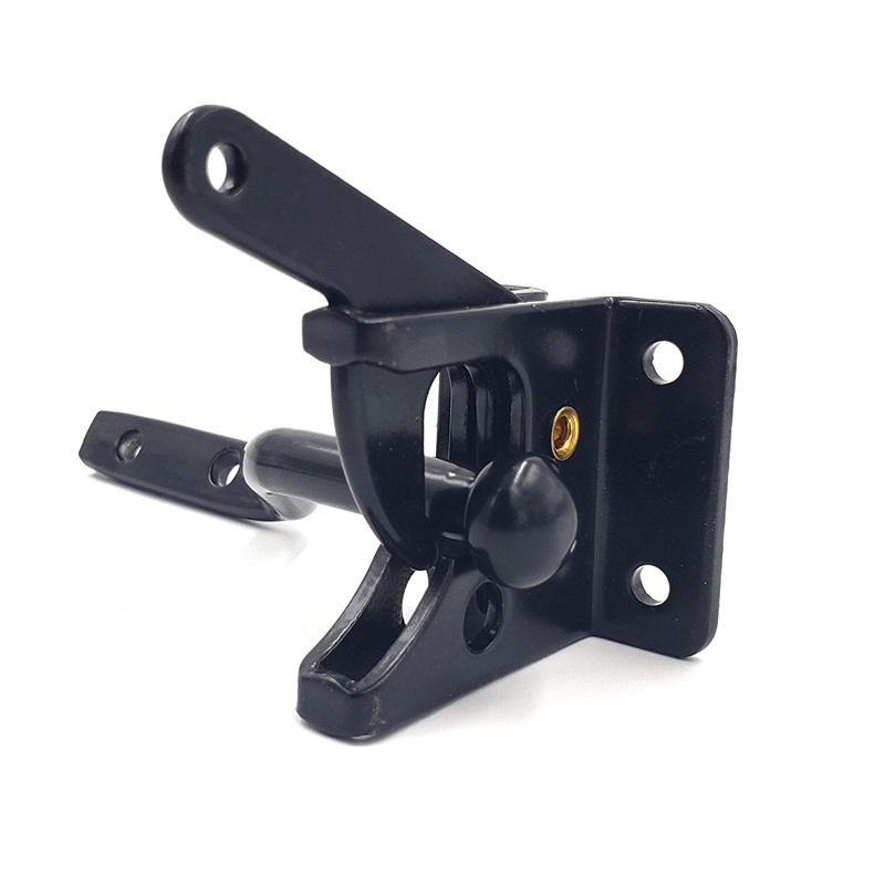 Heavy Duty Gravity Gate Latch Black Powder Coated Universal Automatic Self-Locking Latch of Carbon Steel