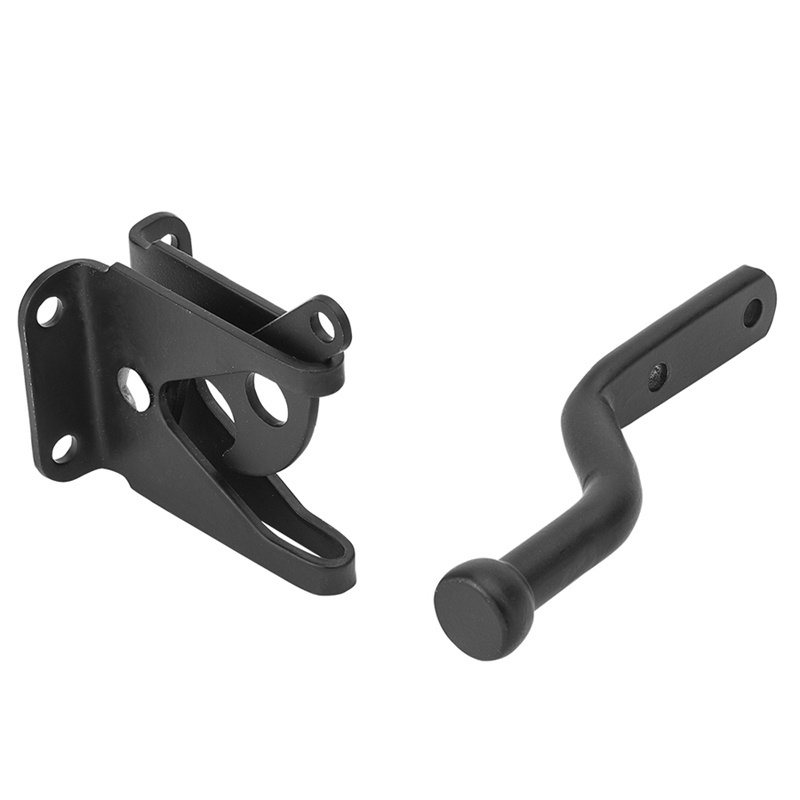 Heavy Duty Gravity Gate Latch Black Powder Coated Universal Automatic Self-Locking Latch of Carbon Steel