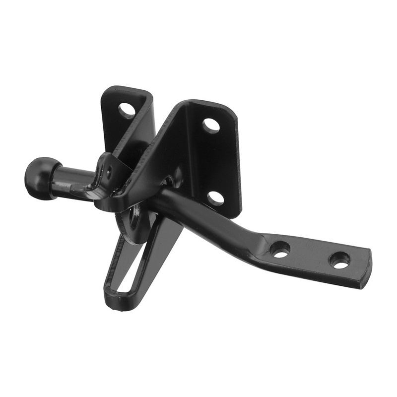 Heavy Duty Gravity Gate Latch Black Powder Coated Universal Automatic Self-Locking Latch of Carbon Steel