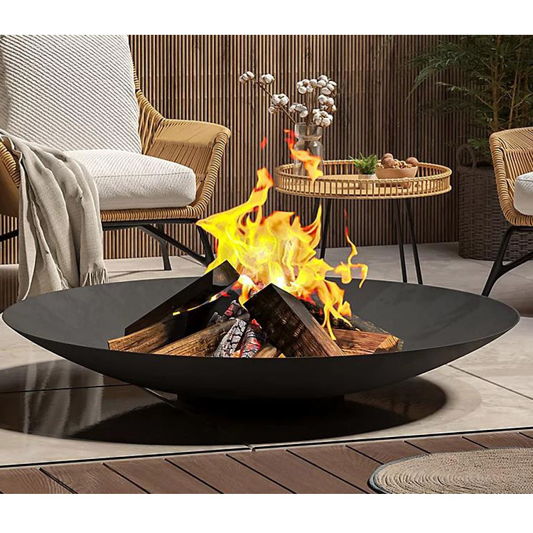 Heavy Duty Large Outdoor Fireplace Metal Corten Steel Stainless Steel Water Garden Firepit Bowl Crusher Cone Rusty Fire Pit