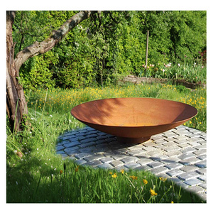 Heavy Duty Large Outdoor Fireplace Metal Corten Steel Stainless Steel Water Garden Firepit Bowl Crusher Cone Rusty Fire Pit