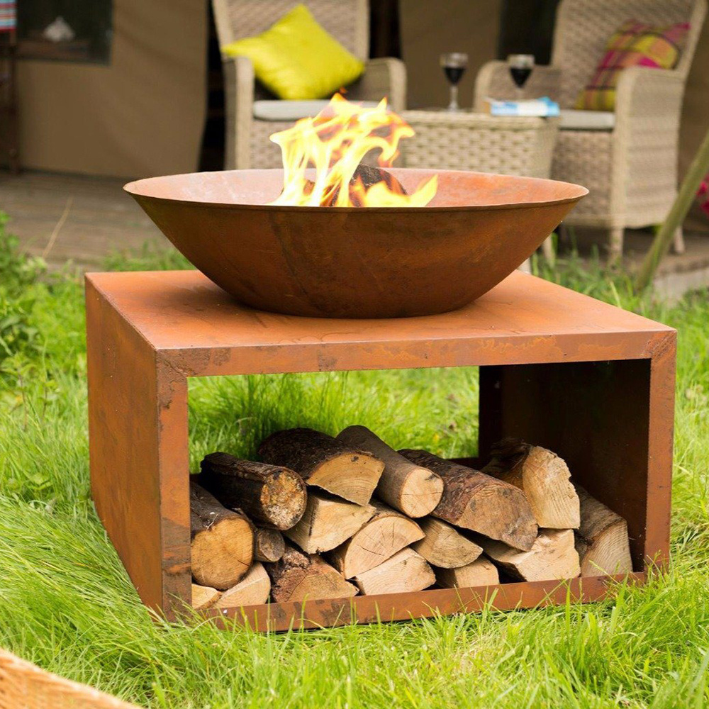 Outdoor Large BBQ Corten Steel Fire Pit Fire Bowl