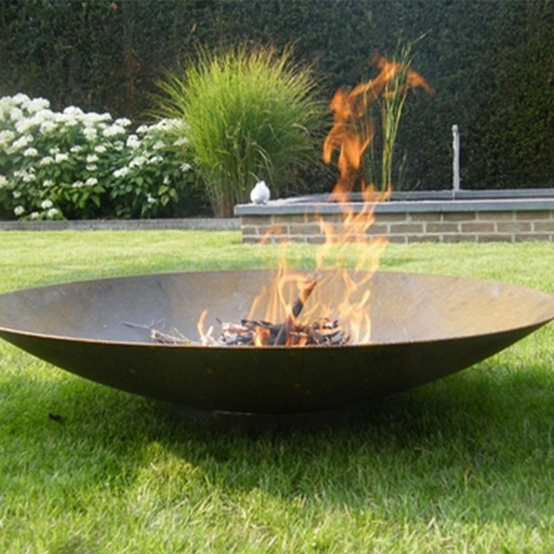 Corten Steel Water Bowl Factory OEM Outdoor 60cm - 150cm Steel Firepit Fire Bowl