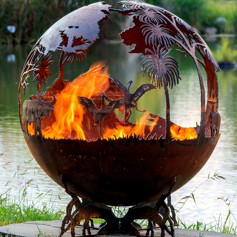 Excellent Custom Precise The Third Rock Fashion Patio Korean Metal Corten Cauldron Fire Pit BBQ