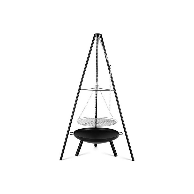 Bbq Grills Round Metal Hanging Grill Charcoal Tripod Fire Pit