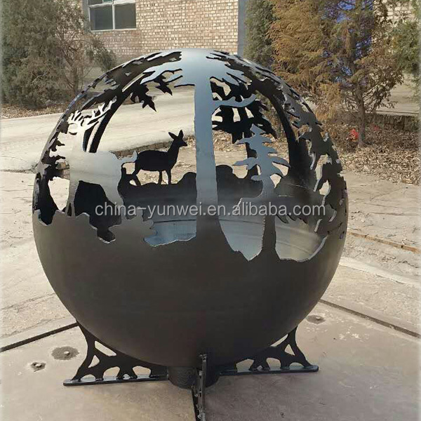 Globe Fireplace Home Corten Steel Fire Pit Sculpture