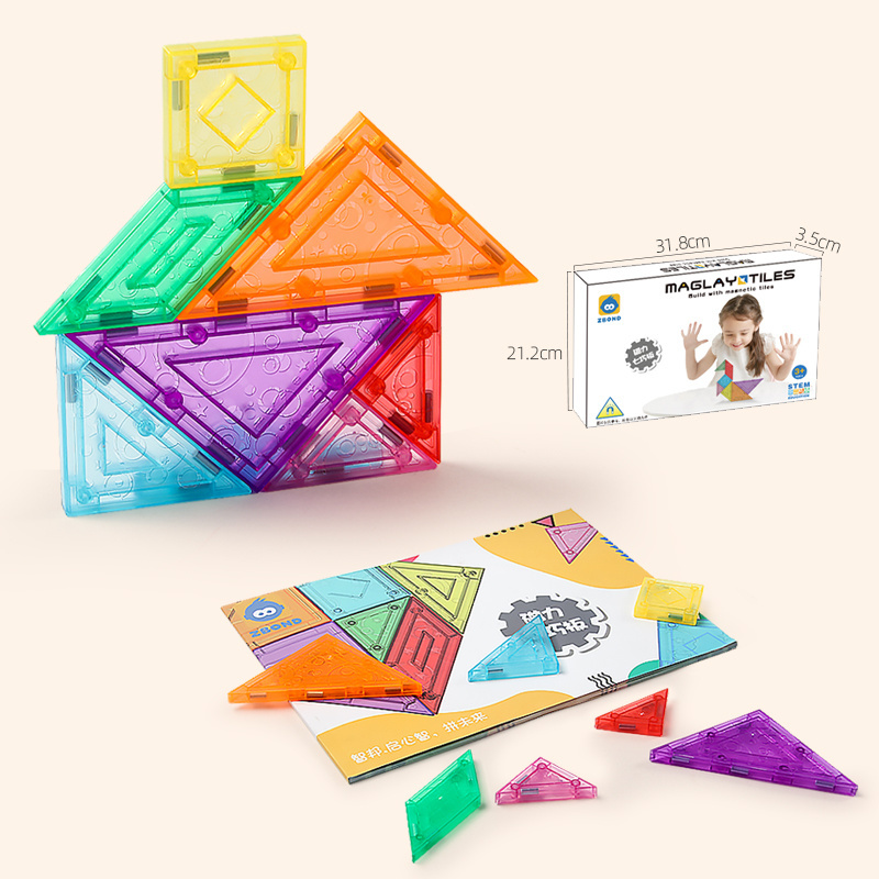 Kids Educational Toys Magnetic Tiles Magnetic Blocks Plastic Building Blocks 3D Magnetic Puzzle