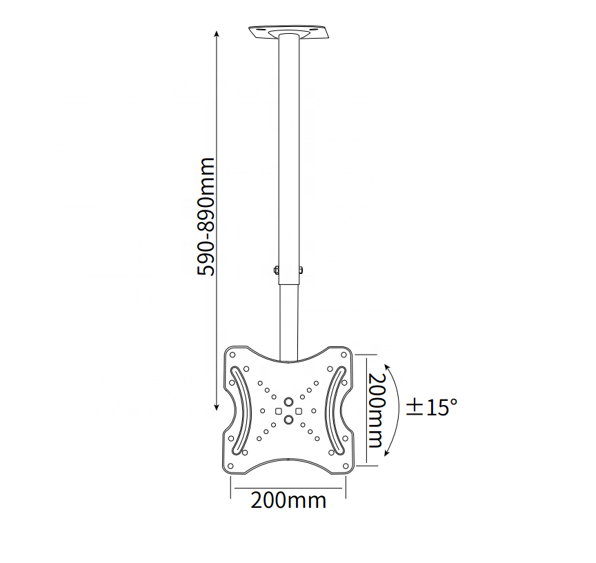 Adjustable Ceiling TV Mount Bracket Retractable Ceiling Roof Mount LCD LED Plasflip Down Fits Most 14-42