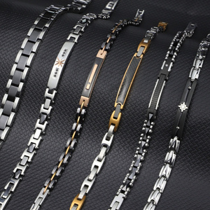 Custom Jewelry Chain Stainless Steel Bracelet Zirconia Band Bracelet Homme Men Jewelry