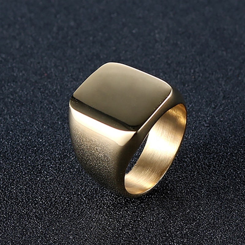 Wholesale Fashion Stainless Steel Blank Mens 18K Gold Plated Rings Custom Man Ring