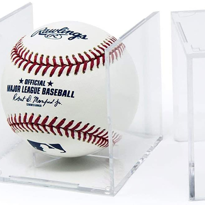 New arrival factory manufacture wholesale custom UV protected clear acrylic cube baseball holder square memorabilia display case