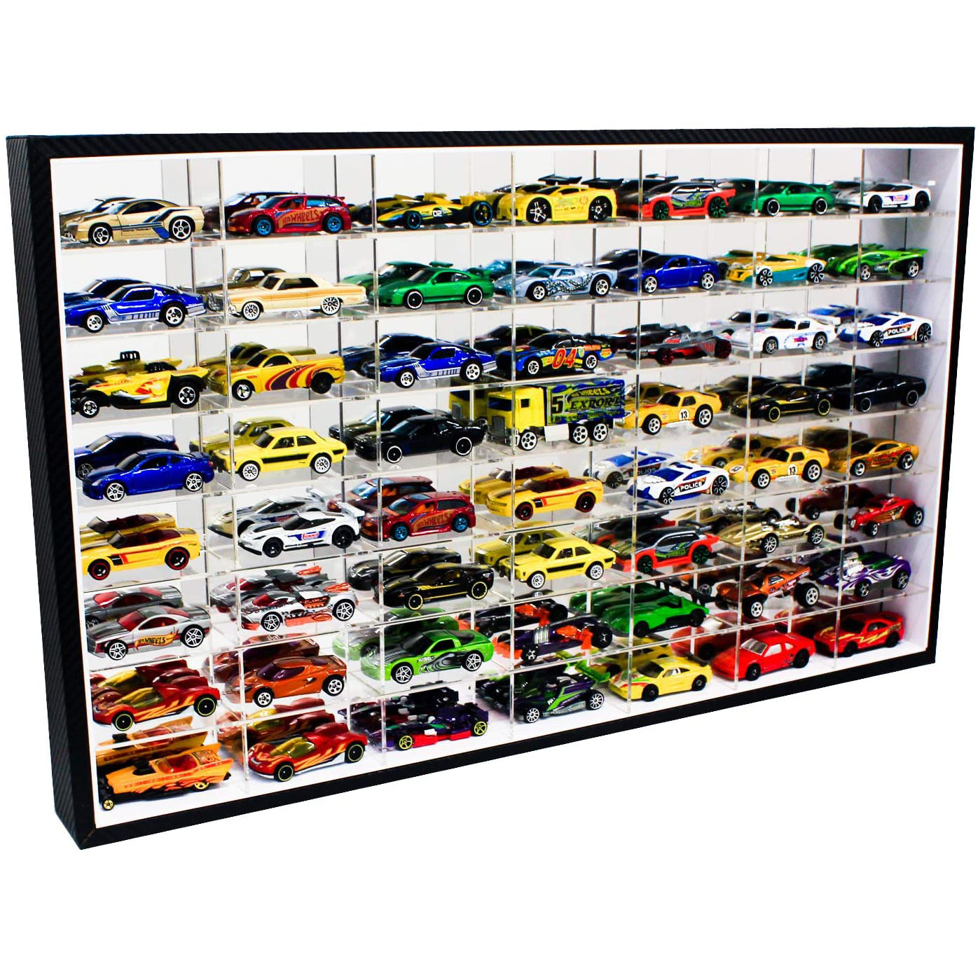 56 cars 7*8 diecast model car display case Nascar Hotwheels car storage display shelf acrylic display box