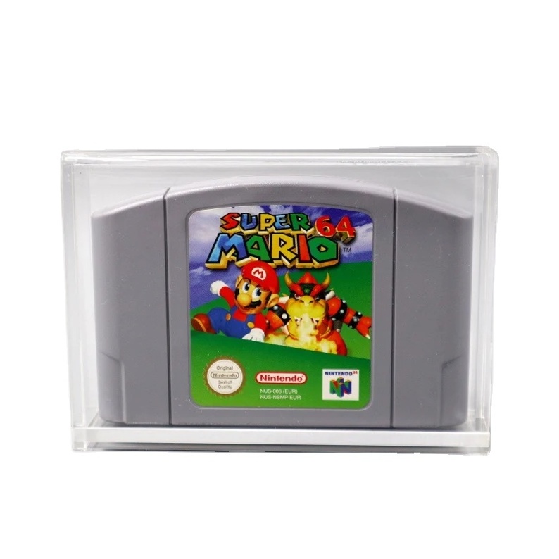 Custom Clear Nintendo 64 N64 Cartridge Video Game Acrylic Display Case Protector