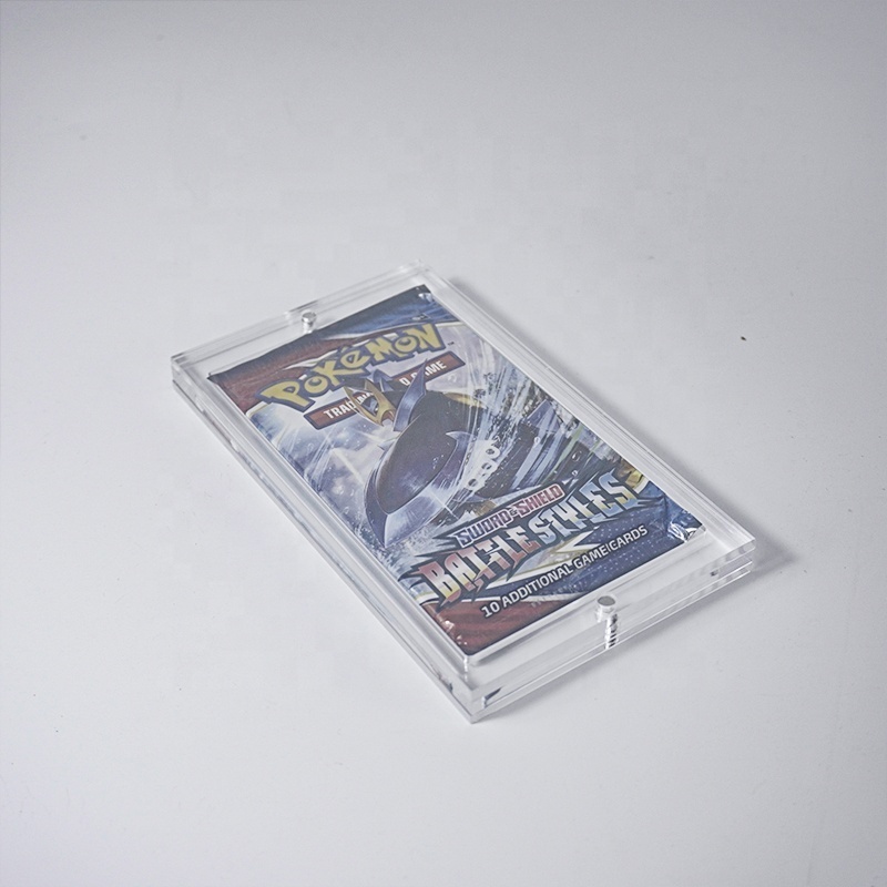 transparent acrylic magnet trading card pack case Pokemon booster pack frame holder