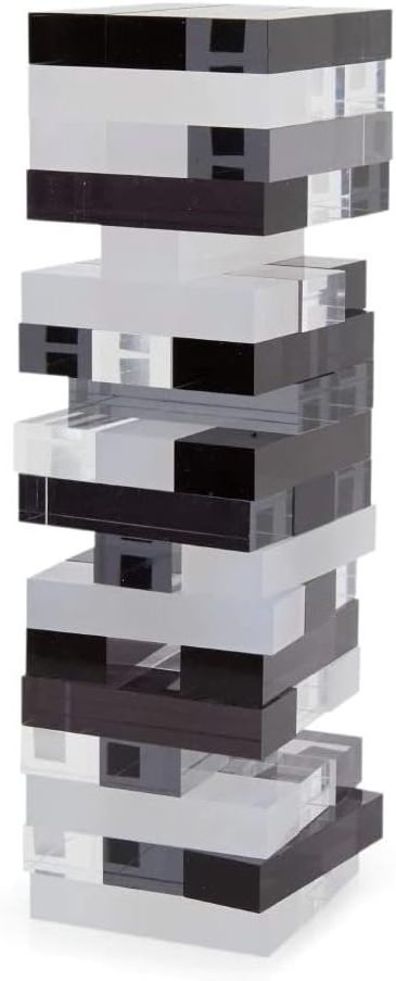 Clear Acrylic Stacking Tower Game acrylic stacking puzzle game includes 54 game pieces.