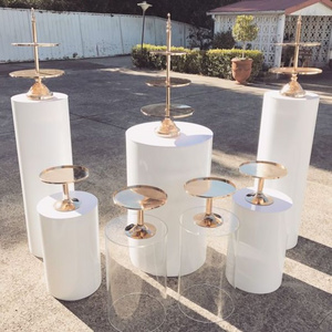 Wholesale Large Acrylic Round Cylinder Plinth white acrylic display plinth for Exhibitions Events Weddings