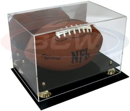 Yageli UV Resistant Clear Acrylic Full Size Football Sports Collections Display Case  with Mirror back