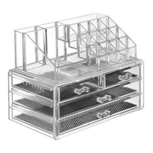 Multifunction Acrylic Cosmetic Organizer Storage with Large 3 Tier Stackable 6 Drawer