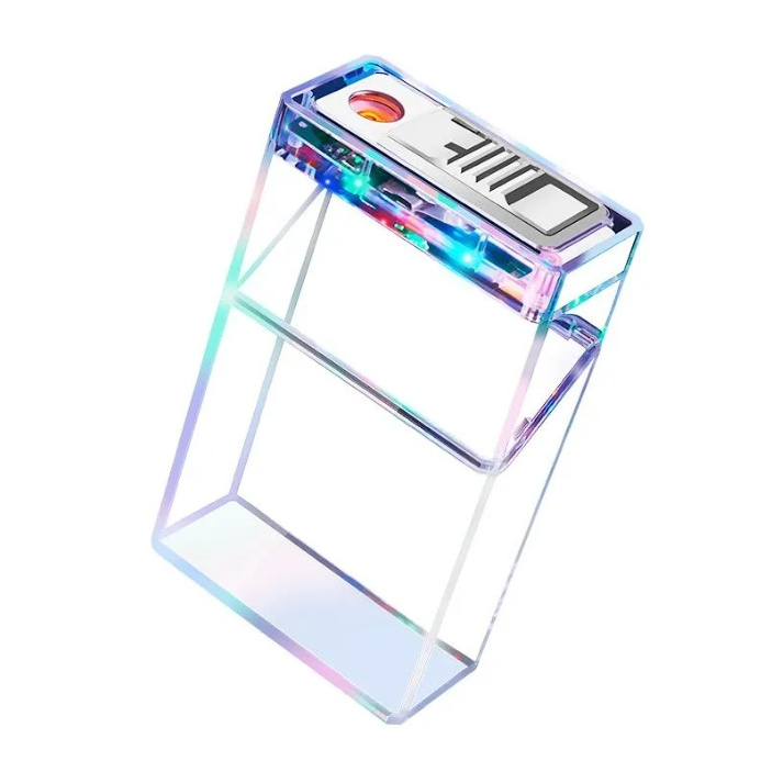 Acrylic Cigarette Case with Light Cigarette USB Lighter 2 in 1 Multifunctional Cigarette Case