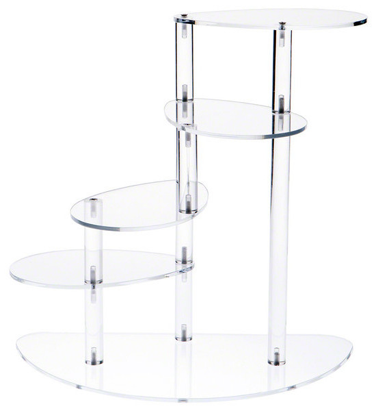 Market shop Acrylic Products bags jewelry Display Stands 4 Shelf Round rotated Shelves for Mini Figurines